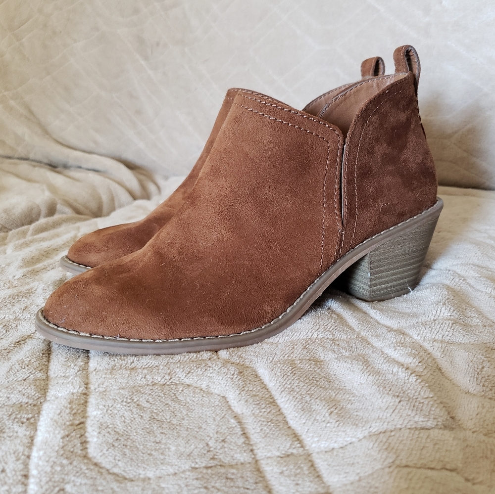Charming Charlie Brown Faux Suede Ankle Booties